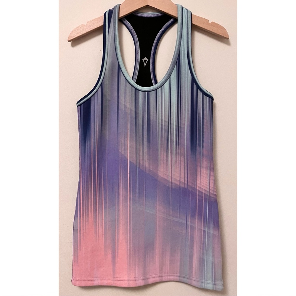 Ivivva • 10 • Reversible Racerback Tank Top Black & Purple Pink Aqua Gradient